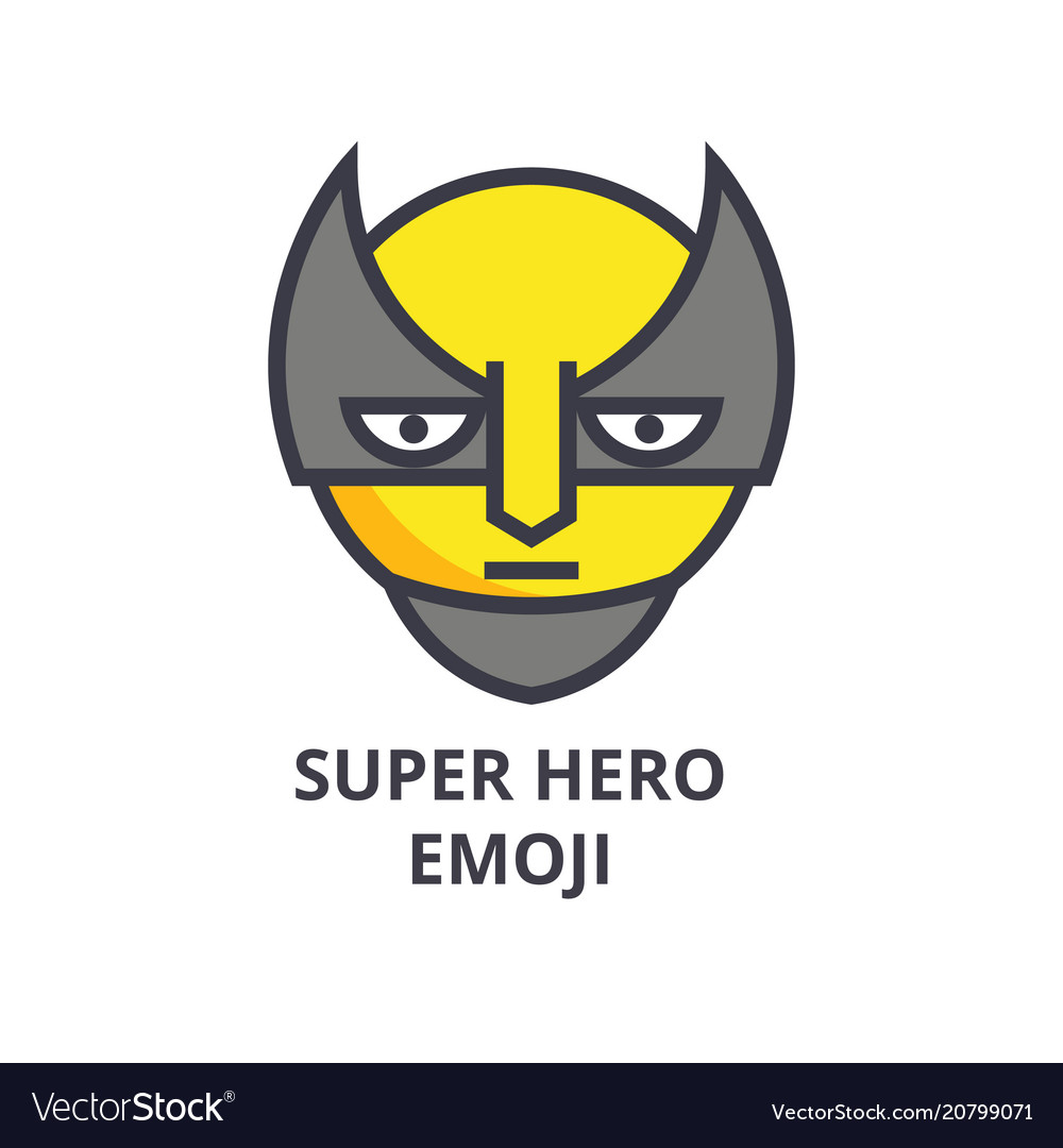 Super hero emoji line icon sign