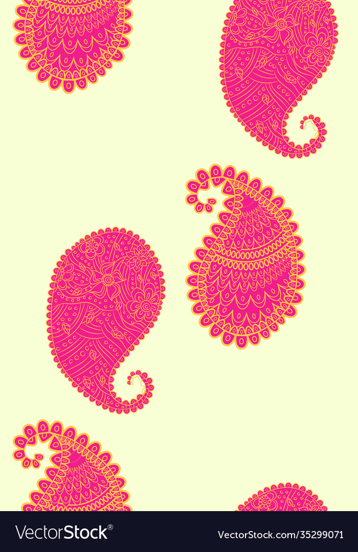 Turkish cucumber pattern in classic style vector image Turkish cucumber pattern in classic style
