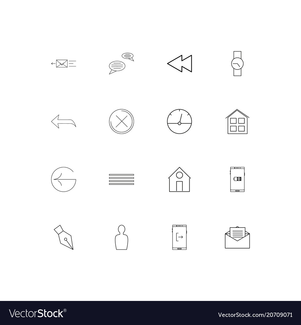 User interface simple linear icons set outlined