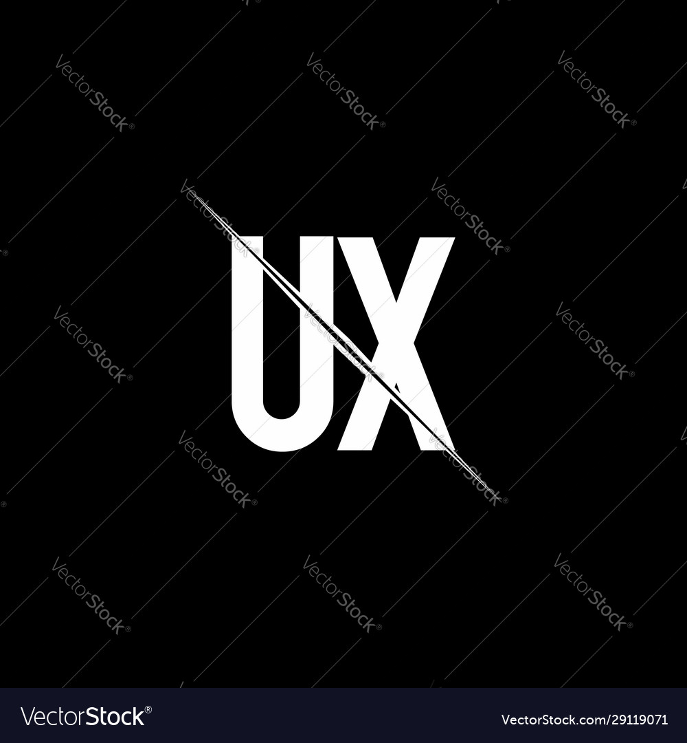 Ux logo monogram with slash style design template