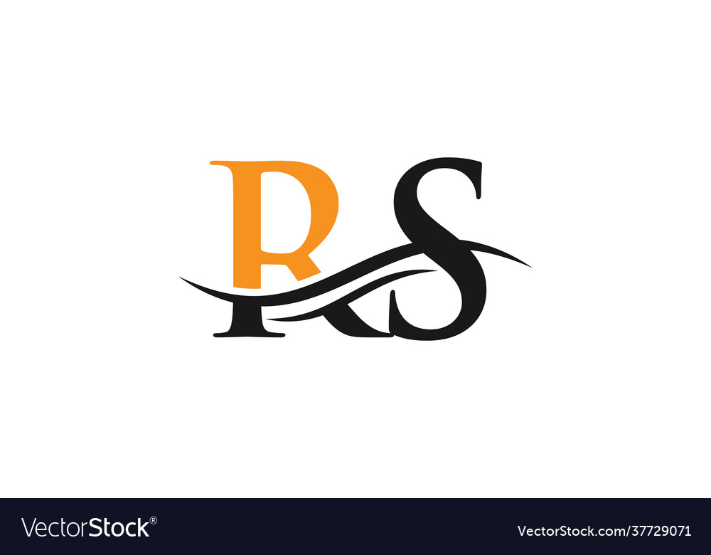 Water wave rs logo swoosh letter rs logo design Vector Image