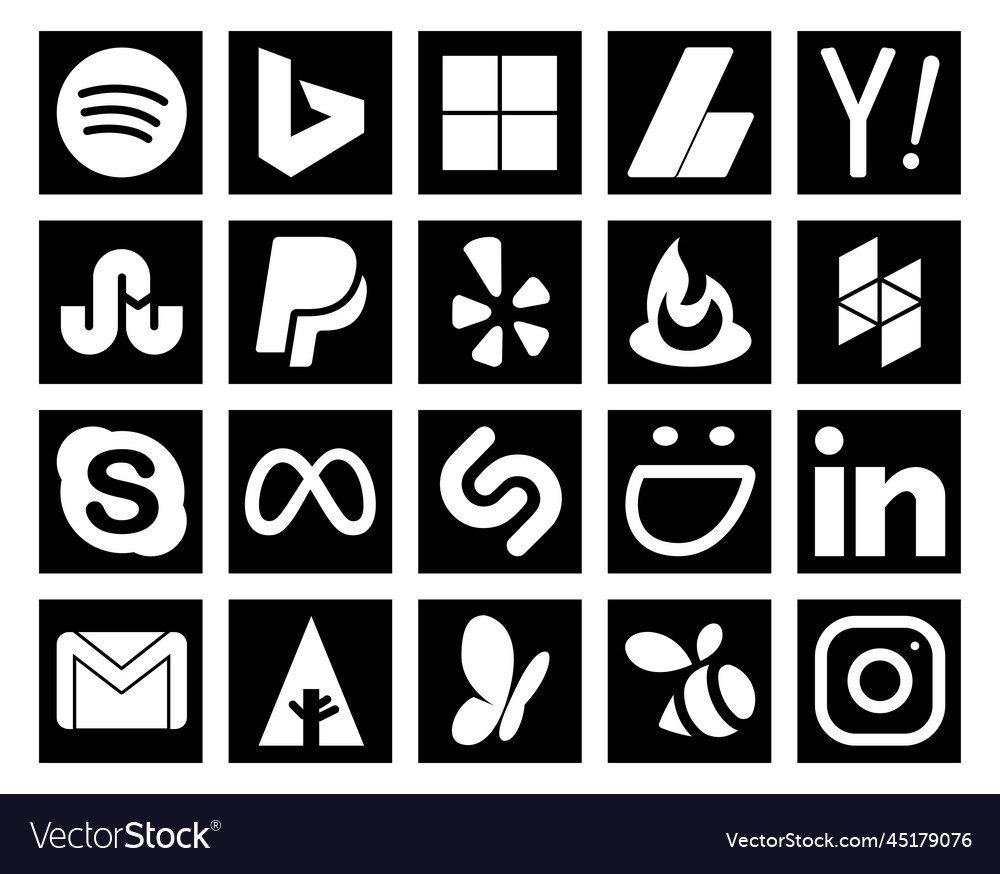 20 social media icon pack including smugmug