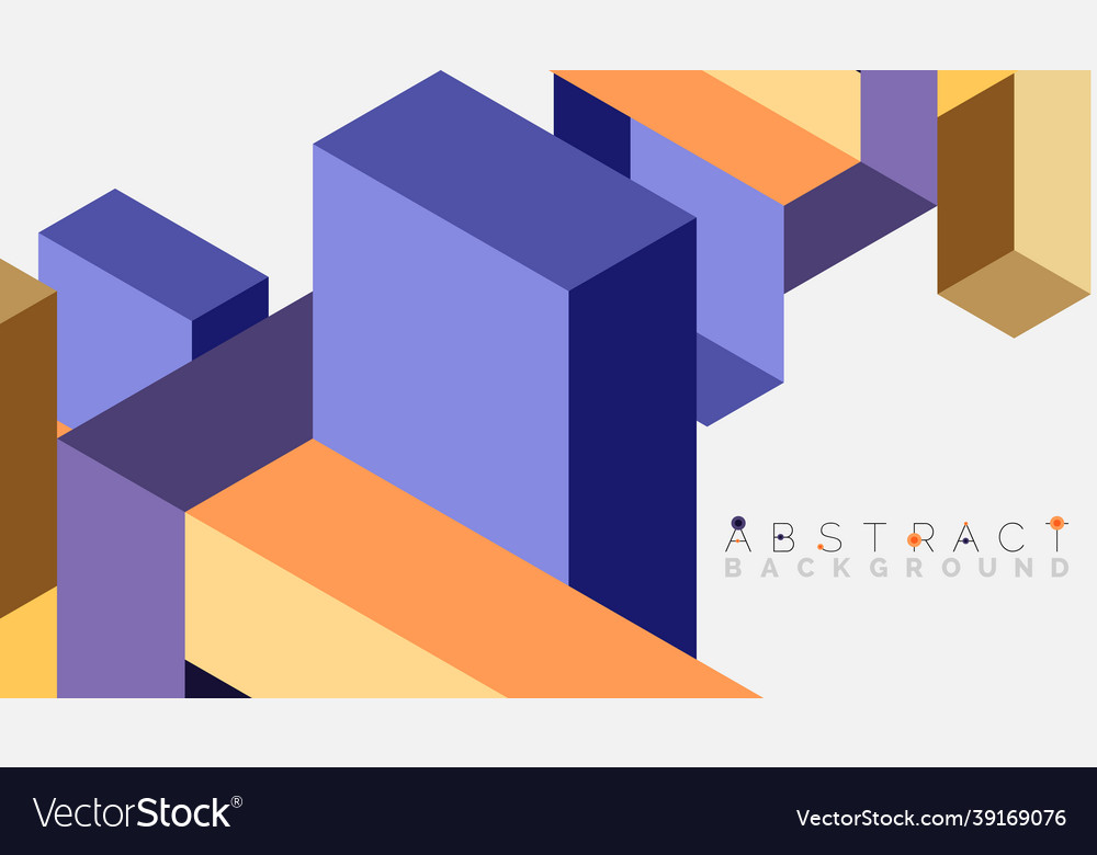 Abstract background 3d cubes cubic elements vector image Abstract background 3d cubes cubic elements