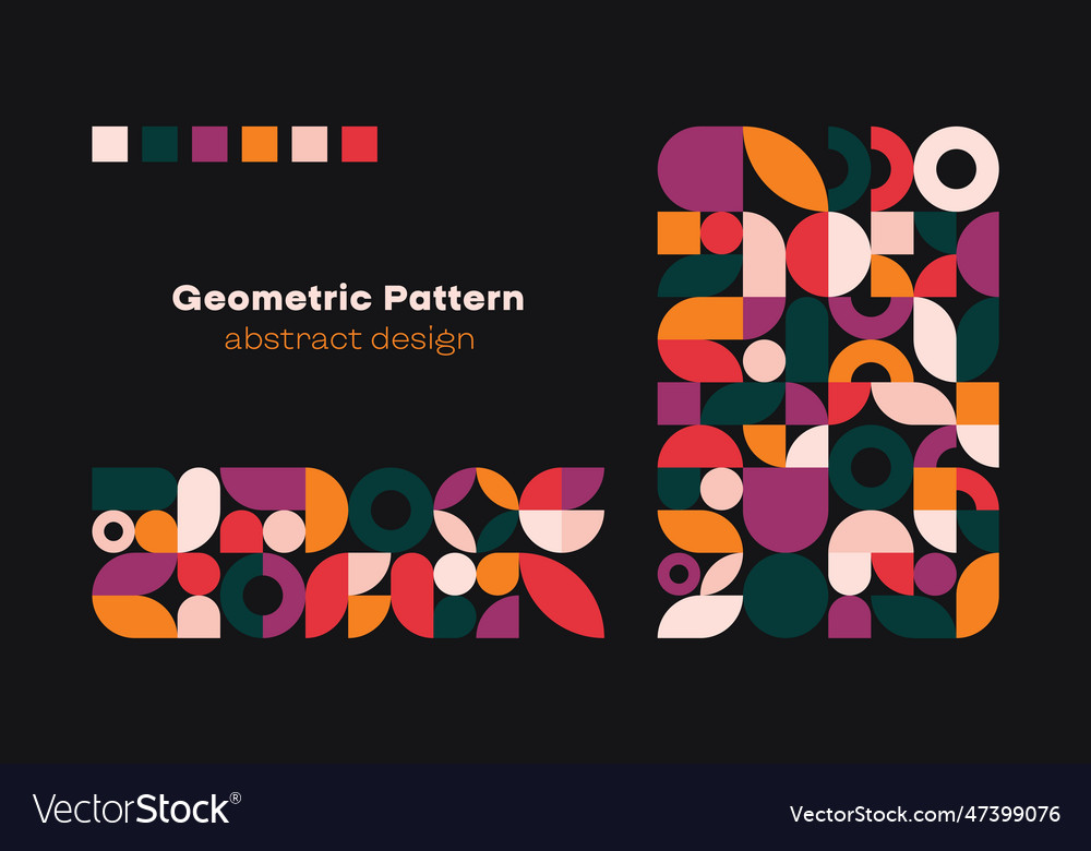 Abstract geometric pattern simple circle square Vector Image Abstract geometric pattern simple circle square
