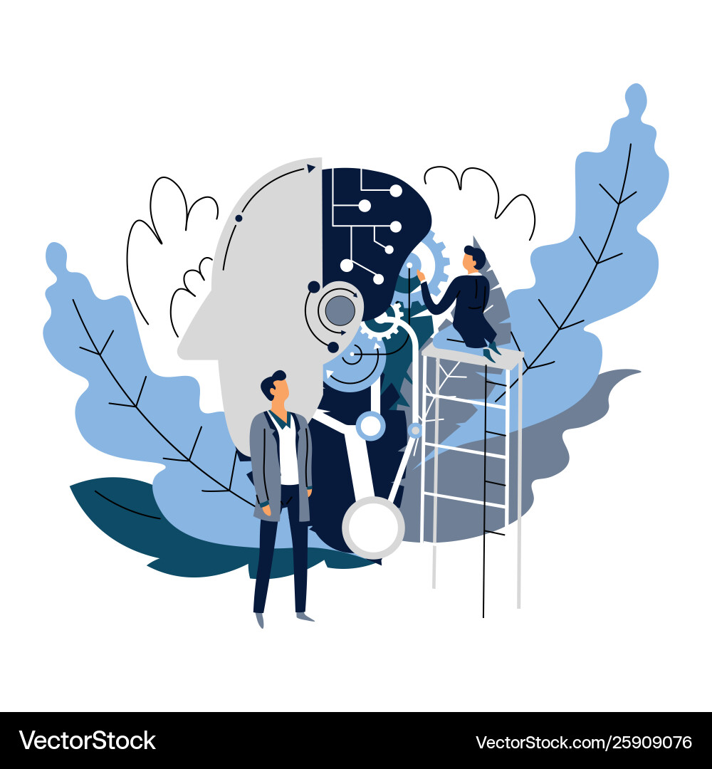 Artificial intelligence creation robot head Vector Image