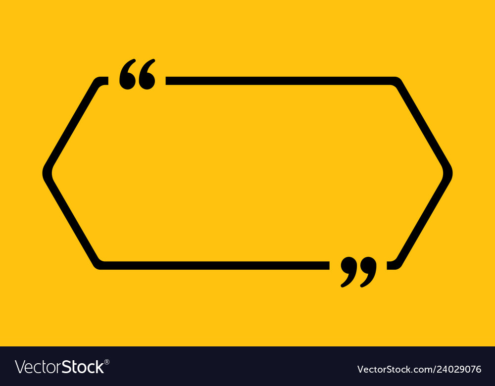 Blank template quote hexagon with bracket