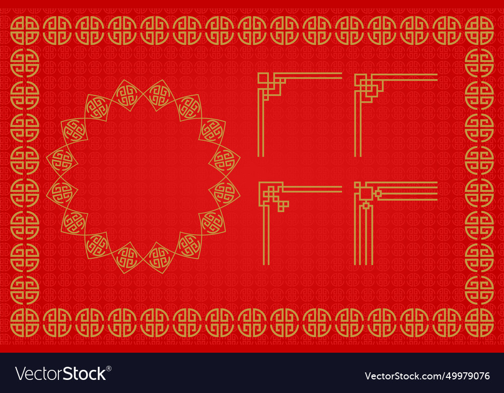 Chinese frame or border set on red background