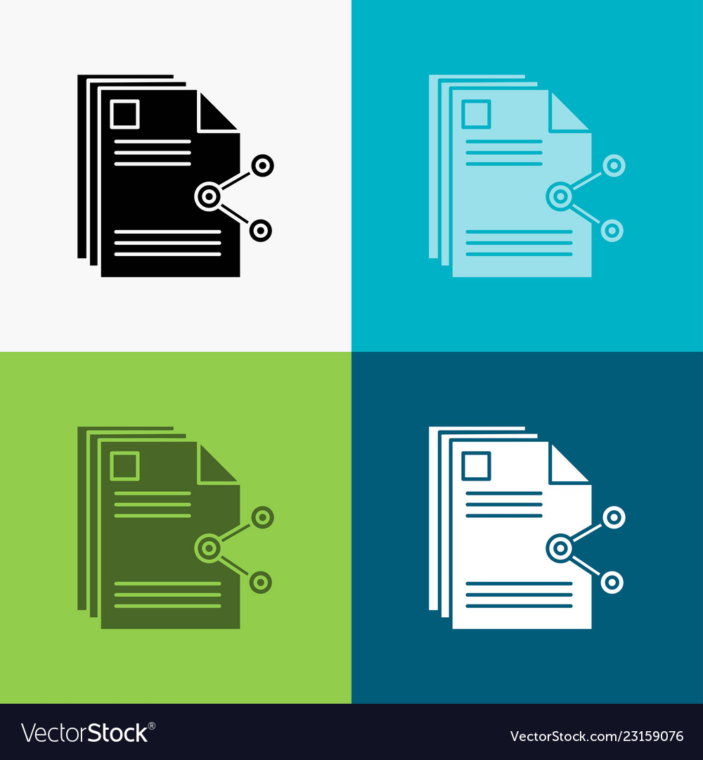 Content files sharing share document icon over