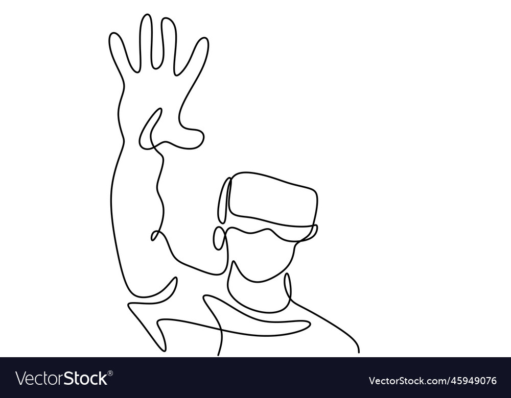 Continuous one line drawing of man reaching vector image Continuous one line drawing of man reaching
