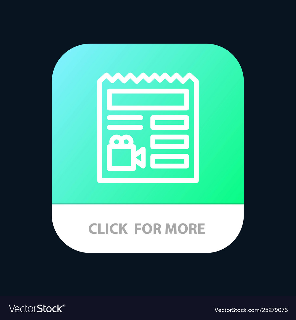 Document basic video camera mobile app button Vector Image Document basic video camera mobile app button