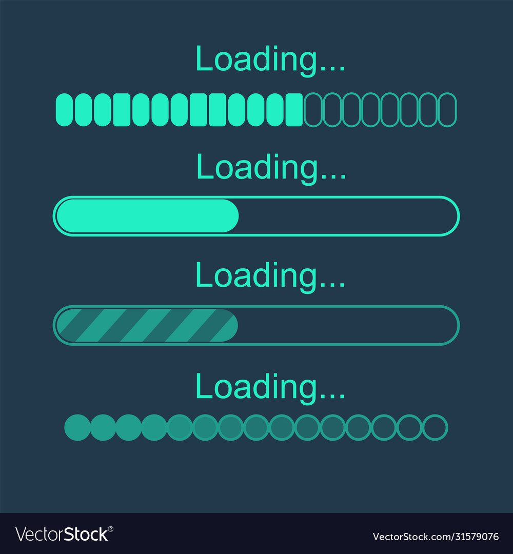 Futuristic progress loading bar set indicators