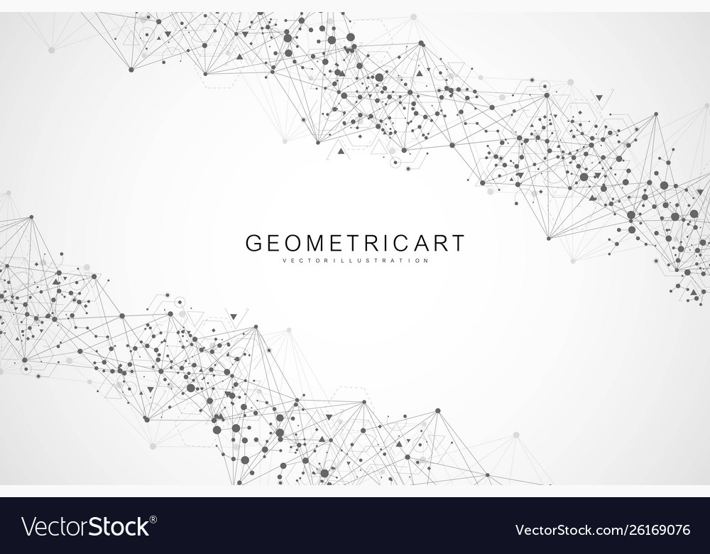 Geometric abstract background with connected line vector image Geometric abstract background with connected line