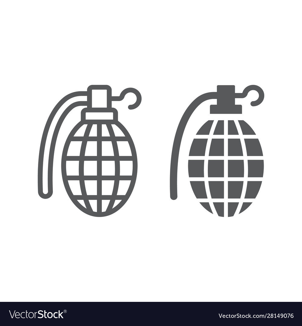 Grenade line and glyph icon army military