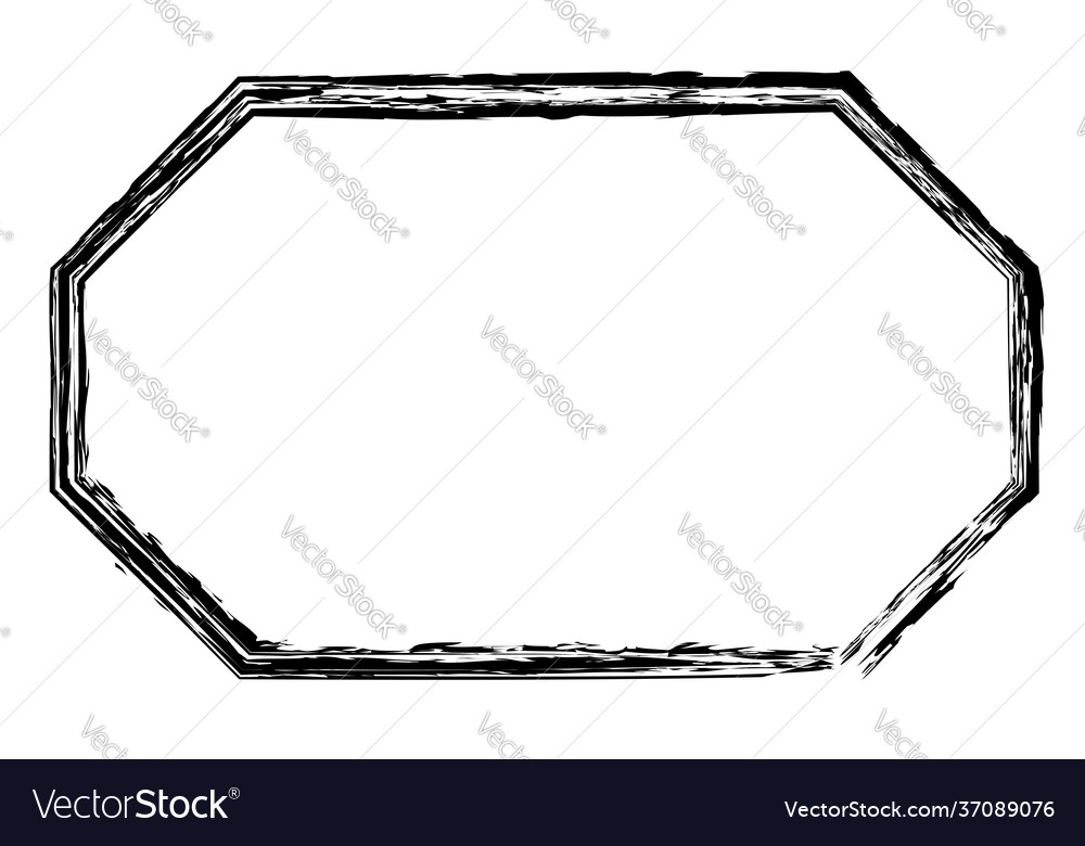 Grungy rectangular frame border plaque outline Vector Image Grungy rectangular frame border plaque outline