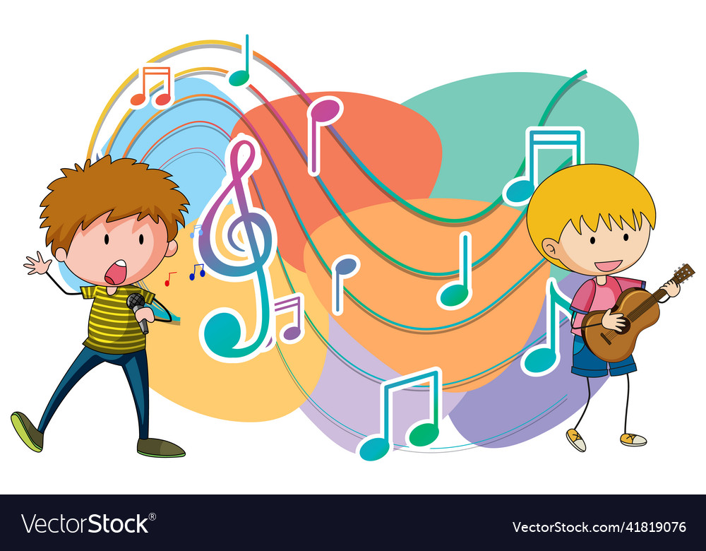 Kids Play Music Vector Art PNG Images