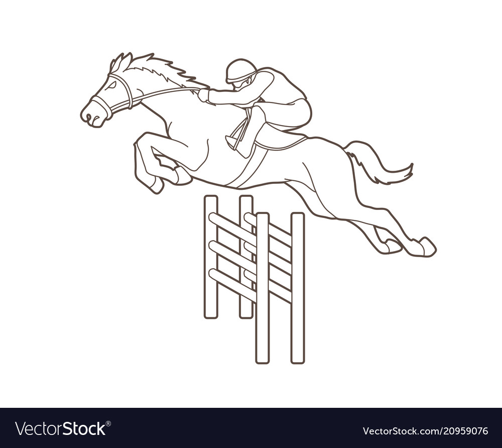 Horse racing jockey riding Royalty Free Vector Image