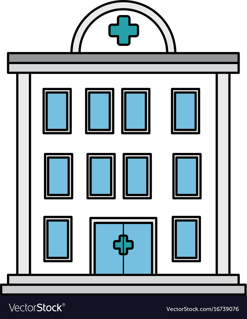 Hospital building isolated icon Royalty Free Vector Image