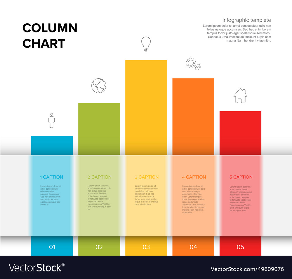Infographic column line report template vector image Infographic column line report template