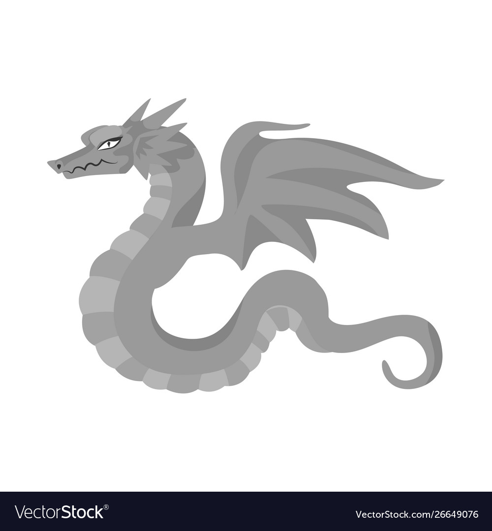 Isolated object dragon and tail logo set Vector Image