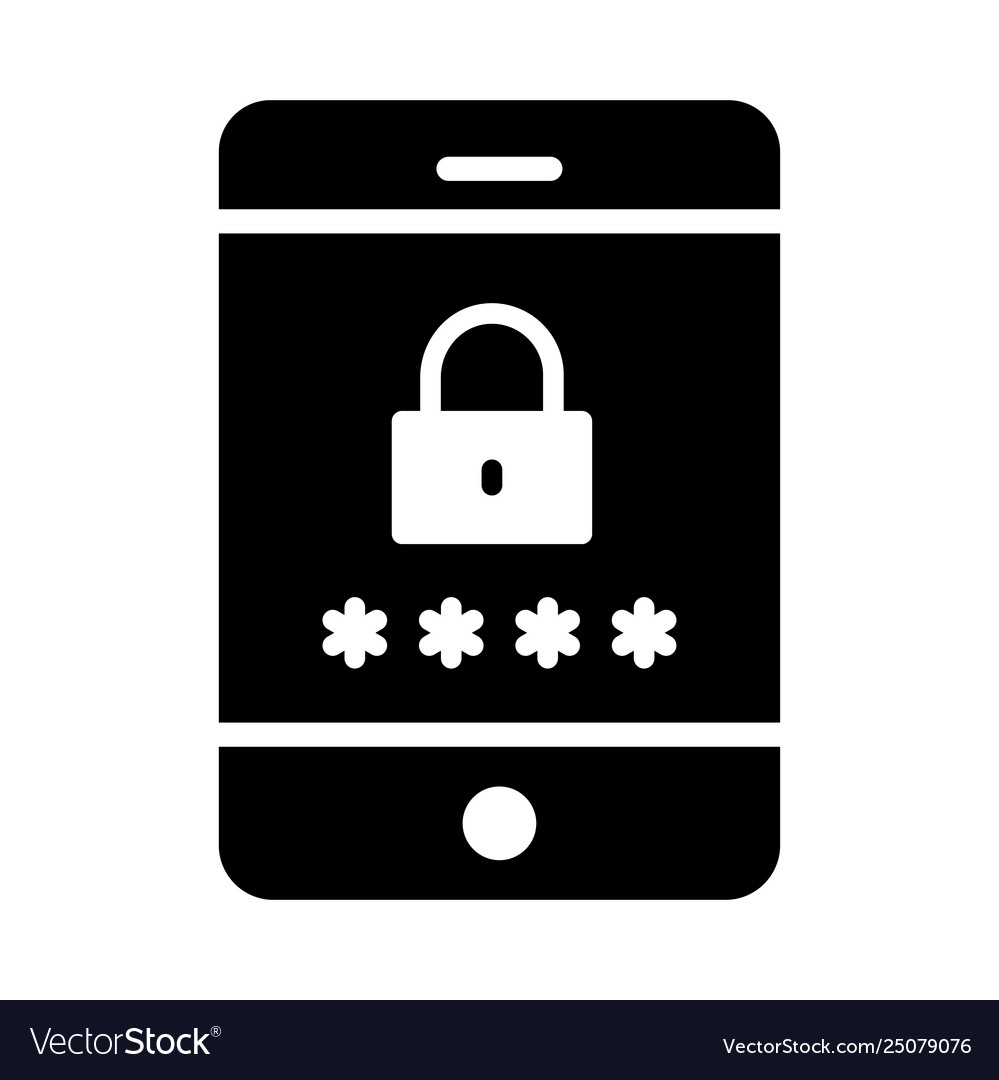 Mobile password lock vector image Mobile password lock