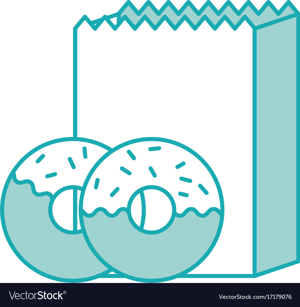 Paper bag wit donut pastry dessert icon