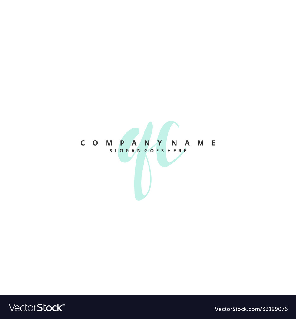 Q c qc initial handwriting and signature logo Vector Image Q c qc initial handwriting and signature logo