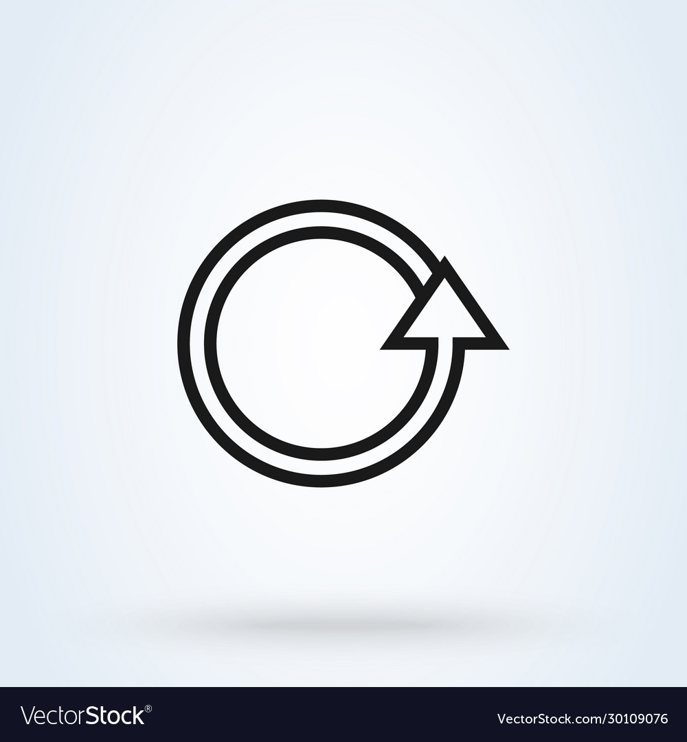 Rotation arrow simple line art modern icon vector image Rotation arrow simple line art modern icon