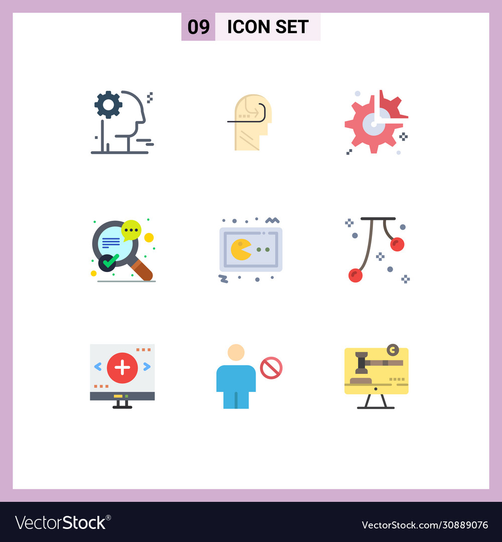 Set 9 flat colors on grid for game speech cog