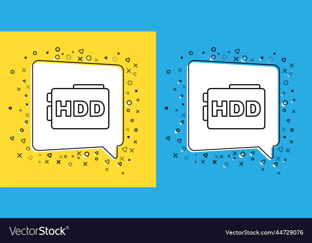 Set line hard disk drive hdd icon isolated