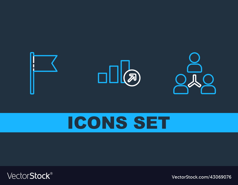 Set line project team base location marker vector image Set line project team base location marker