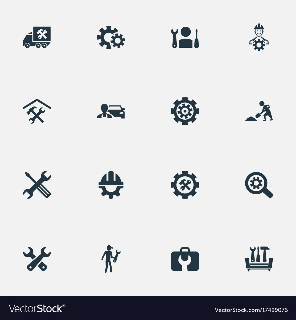 Set of simple mending icons
