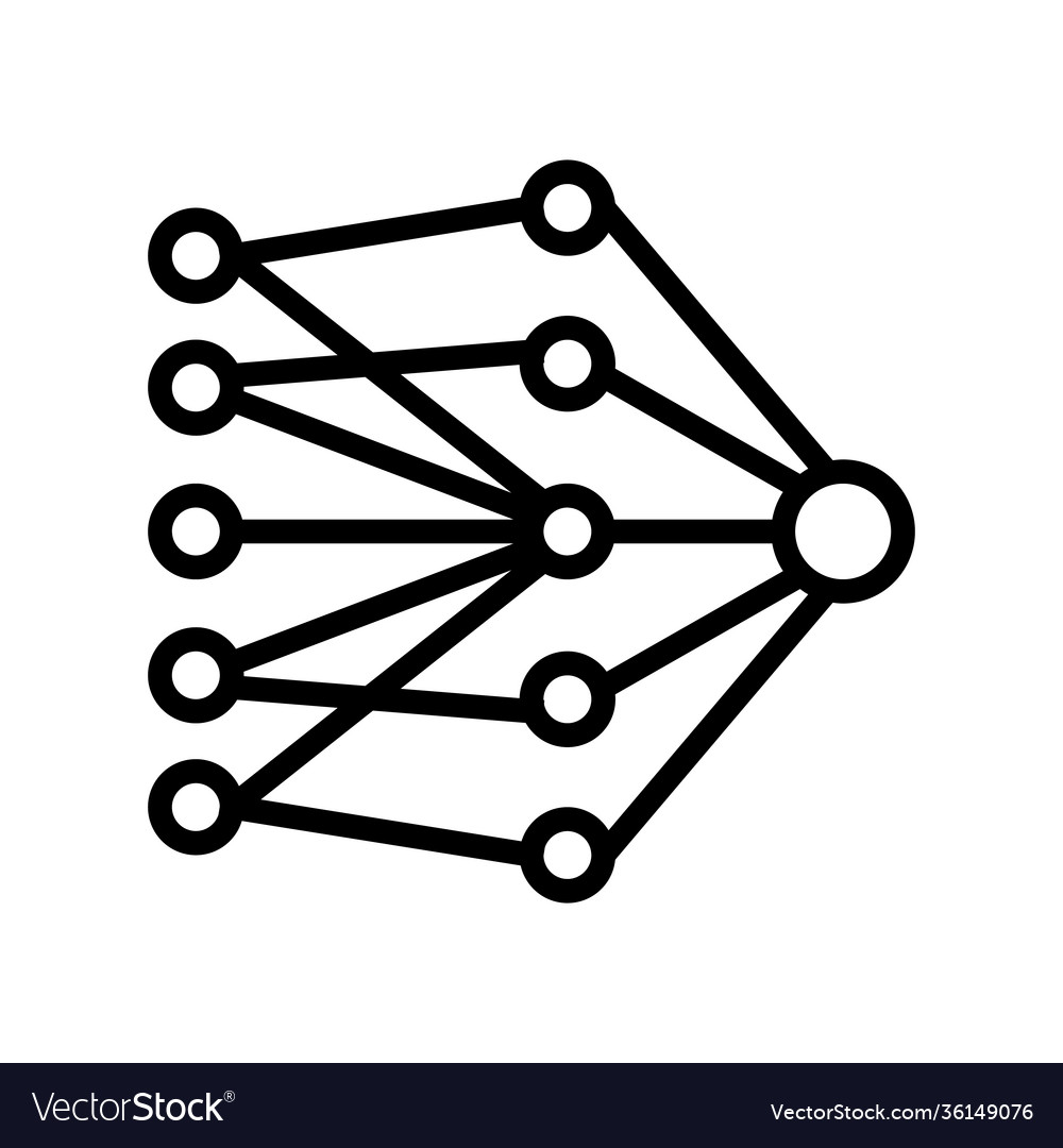 Single layer neural network line icon