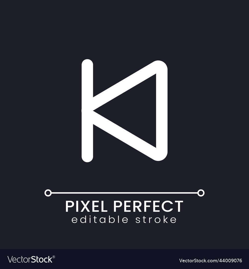 Skip to start pixel perfect white linear ui icon vector image Skip to start pixel perfect white linear ui icon
