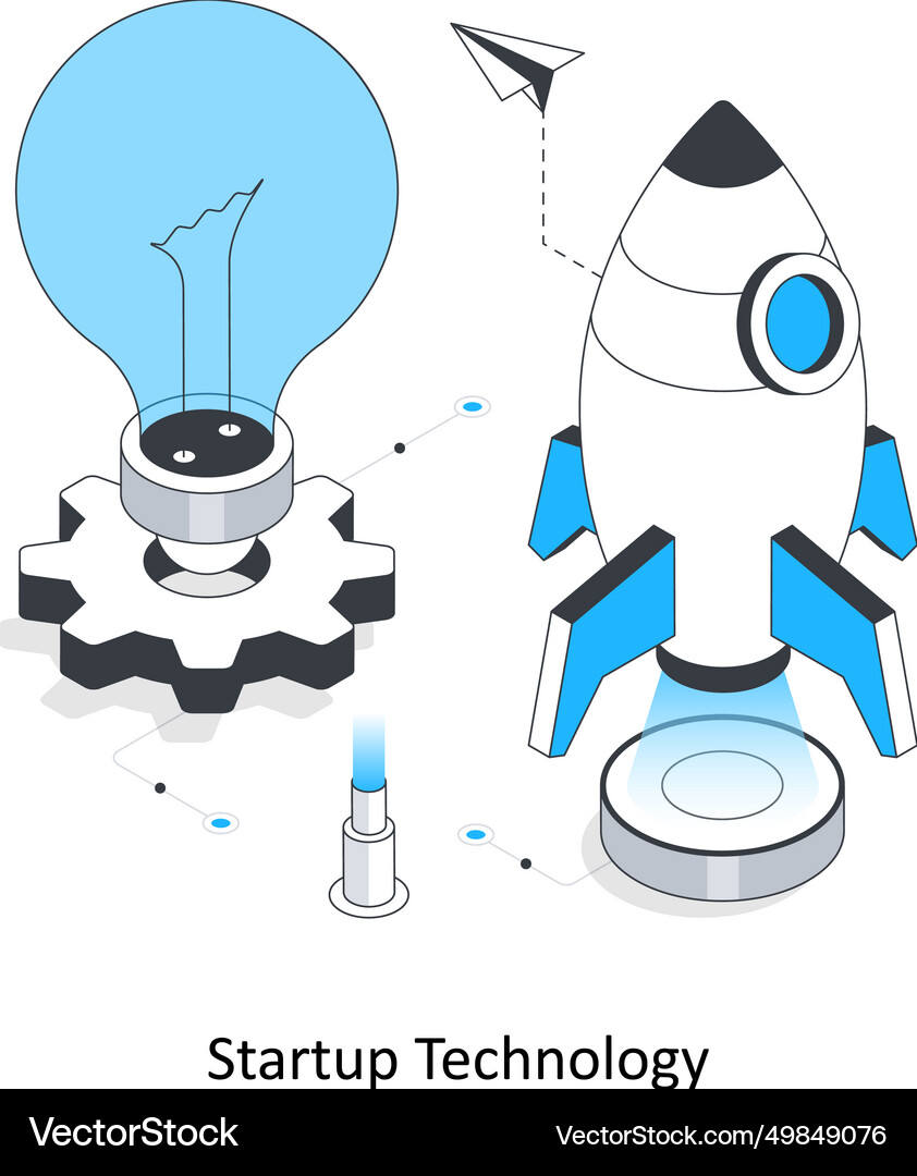 Startup technology isometric stock e Royalty Free Vector