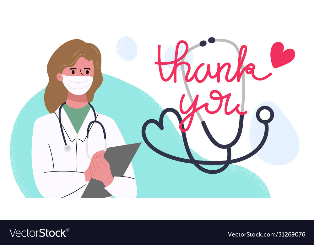 Thank you doctor and nurses and medical personnel Vector Image