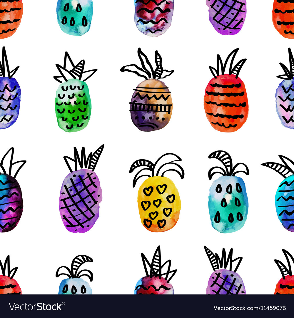 Watercolor seamless pattern with colorful