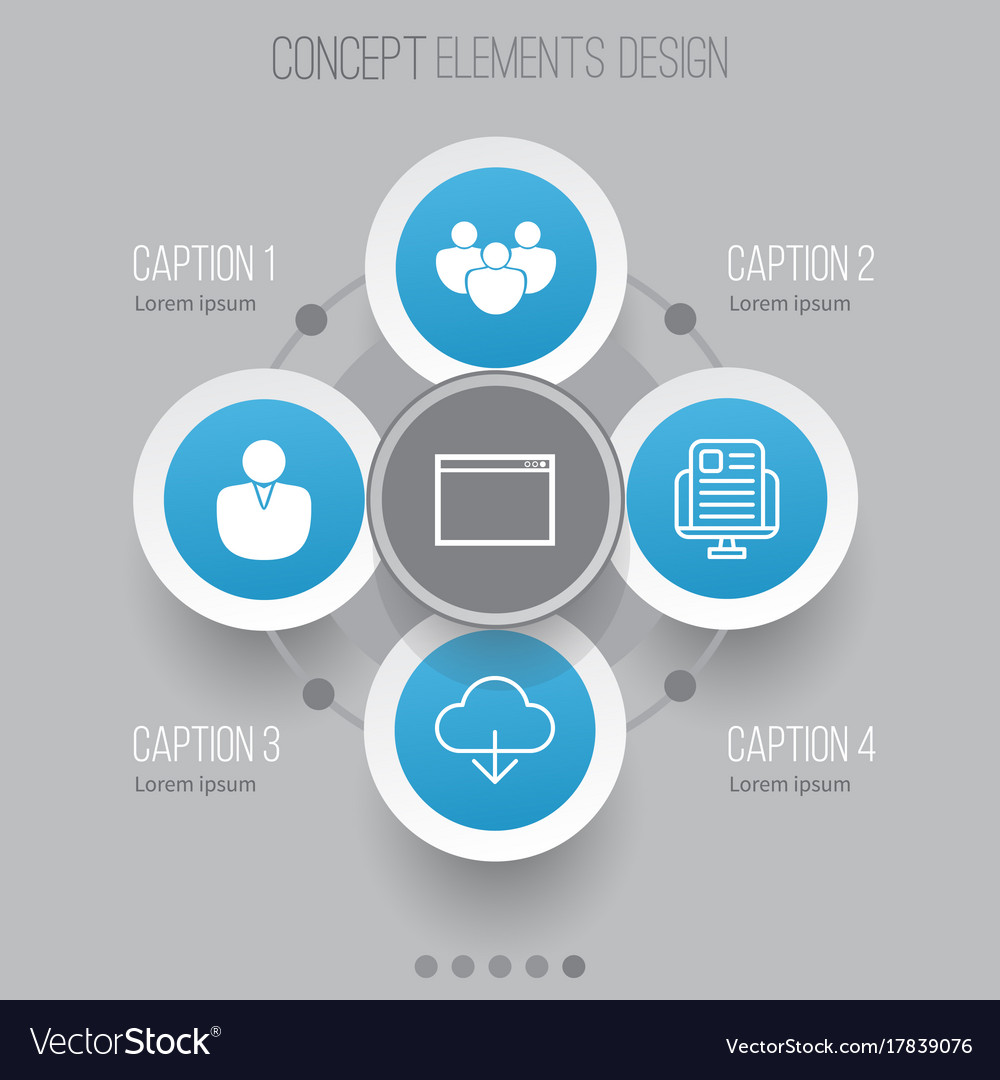 Web icons set collection of account team