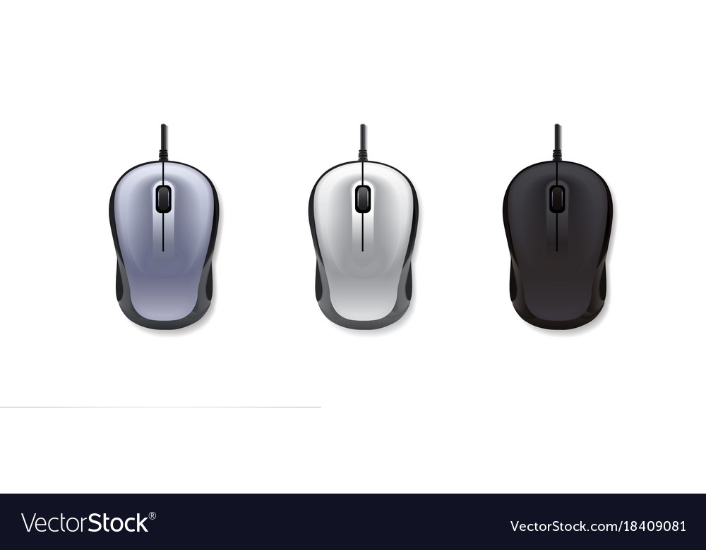 3 realistic computer mouse on white background