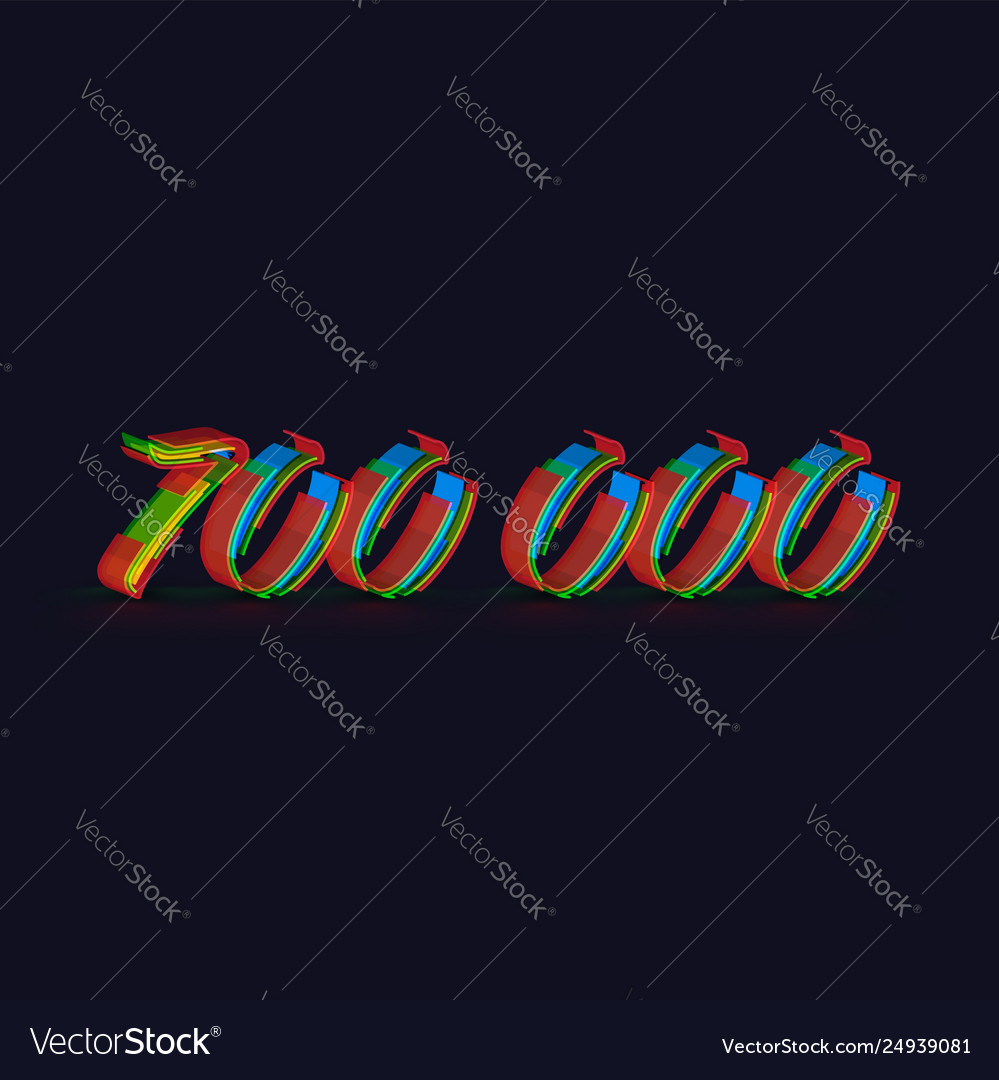 3d colorful character from a fontset