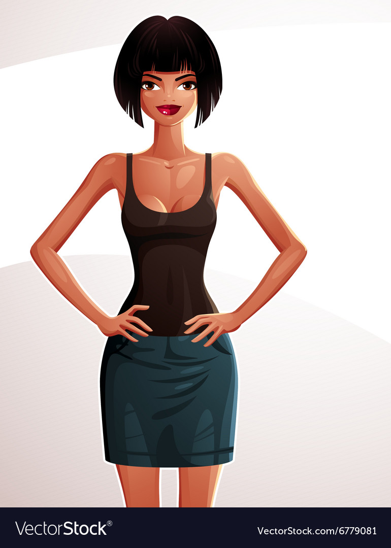 Beautiful coquette lady full body portrait Vector Image