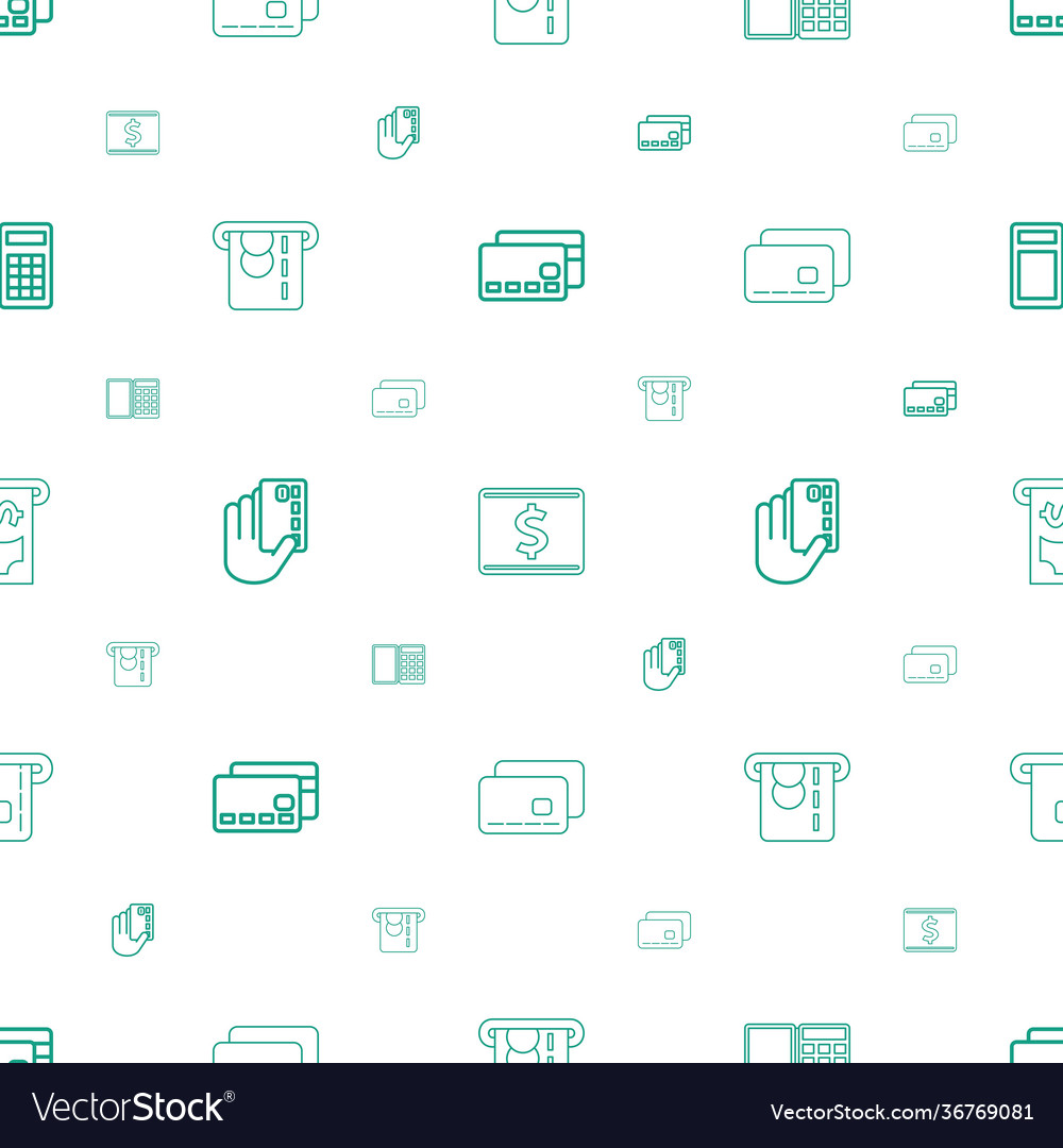 Credit icons pattern seamless white background