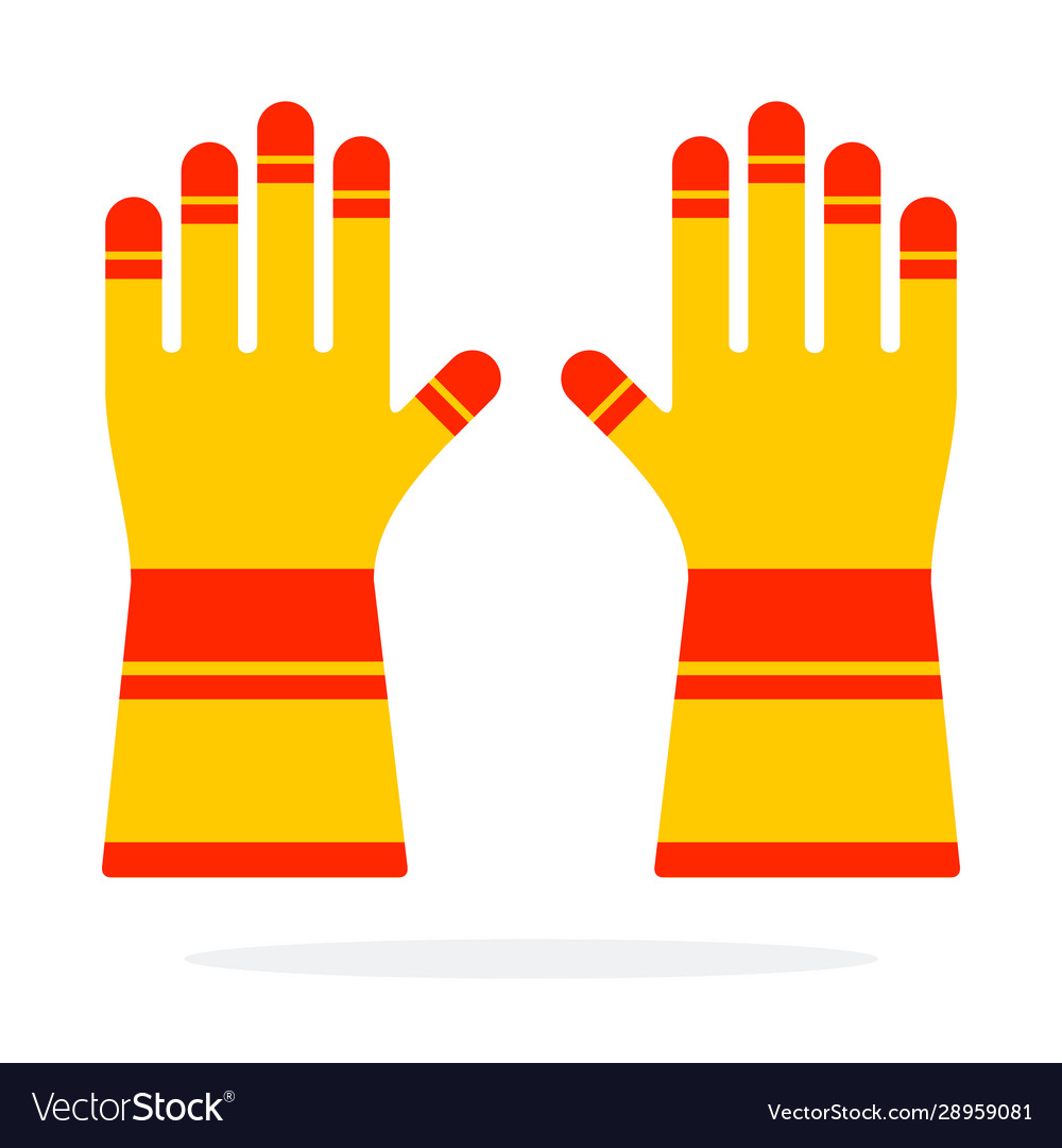 Fire rescue gloves flat isolated