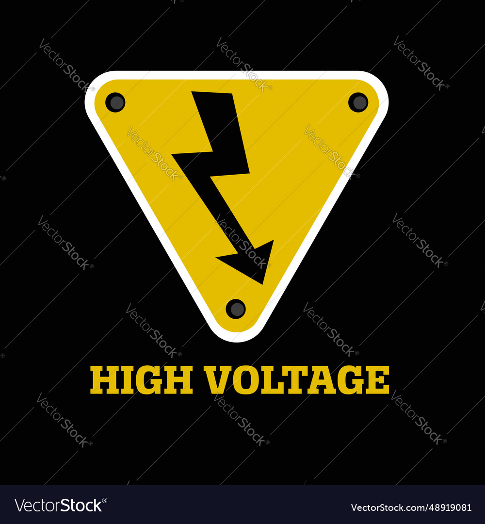 High voltage triangle lightning symbol