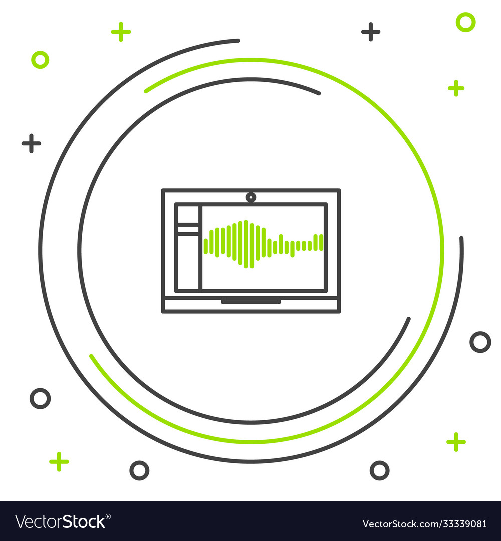 Line sound or audio recorder editor software vector image Line sound or audio recorder editor software