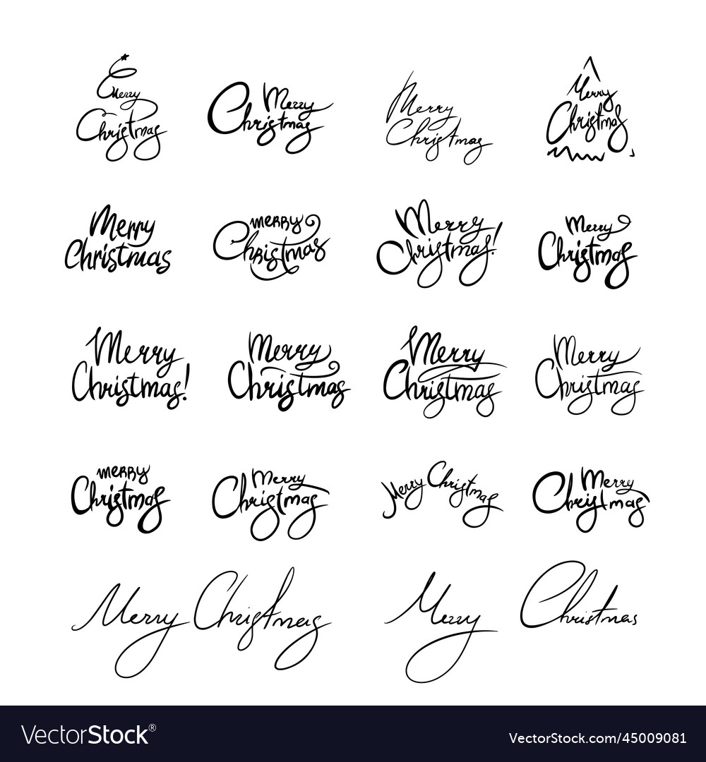 Merry Christmas Hand Lettering Script