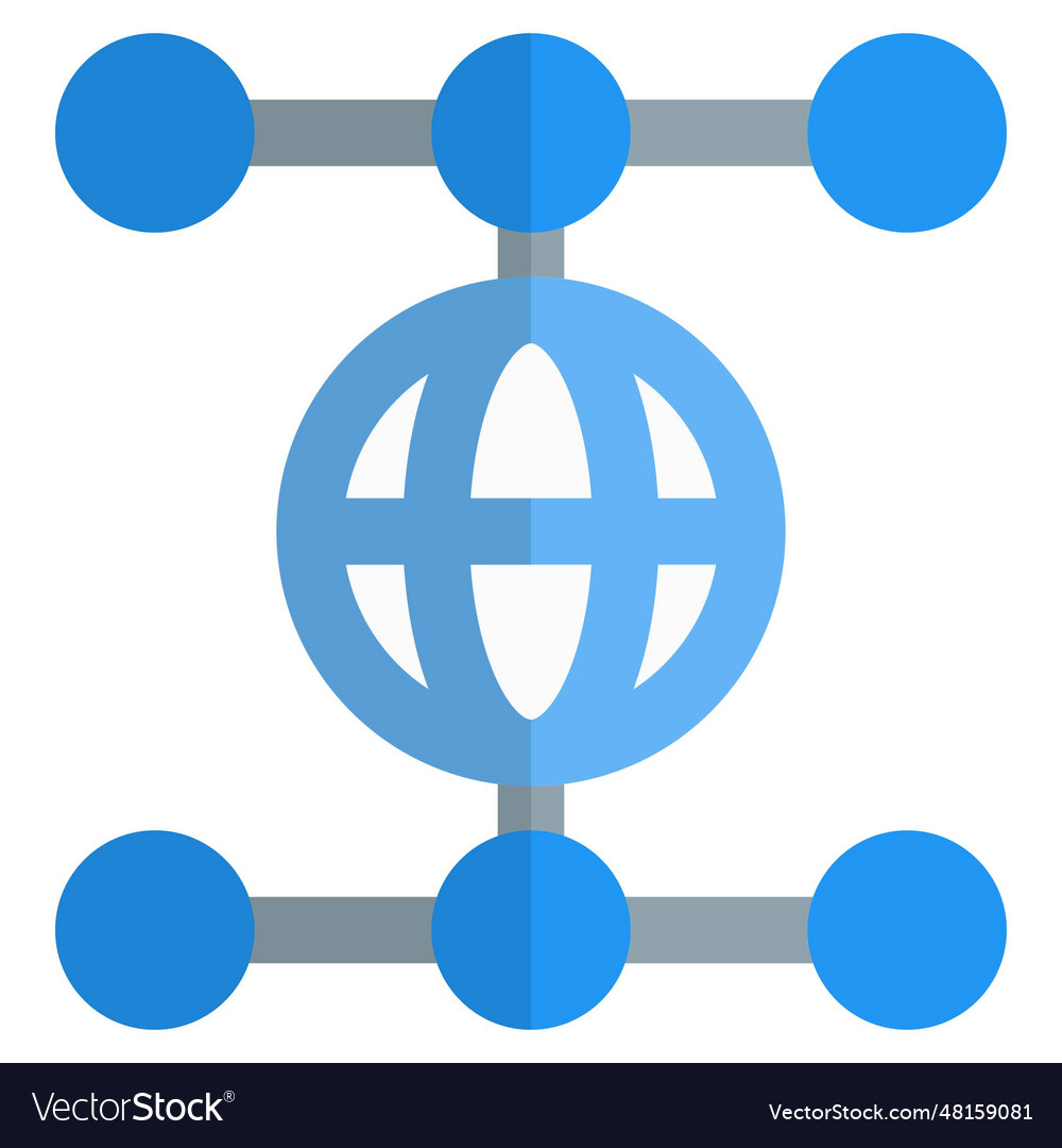 Network a chain of interconnected nodes Royalty Free Vector
