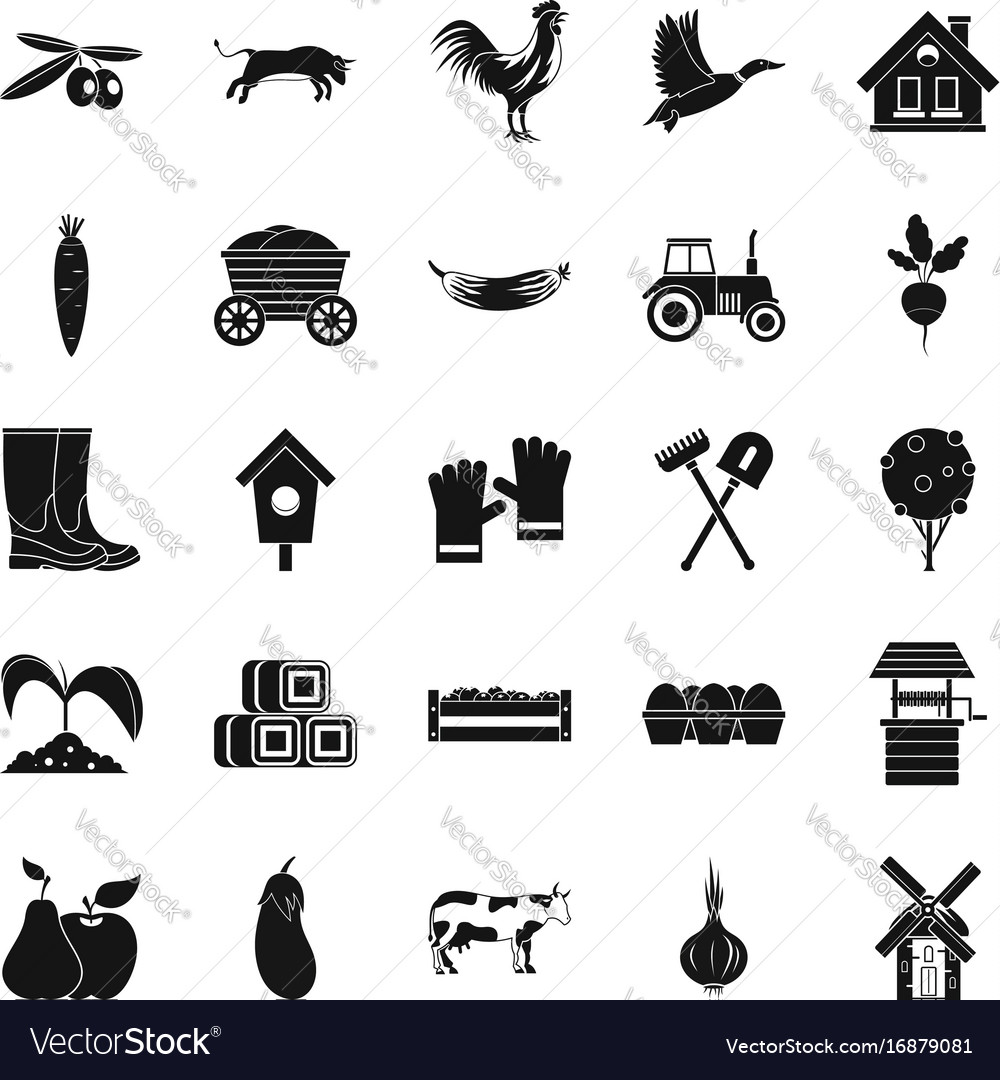 Pantry icons set simple style Royalty Free Vector Image