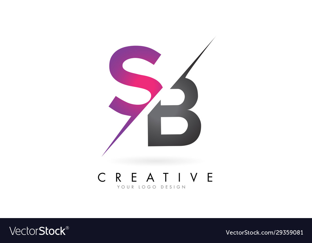 Sb s b letter logo with color block design Vector Image