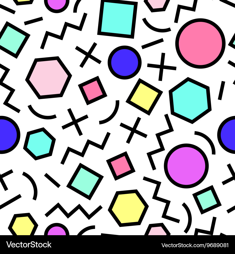 Seamless geometric pattern Memphis Style Vector Image