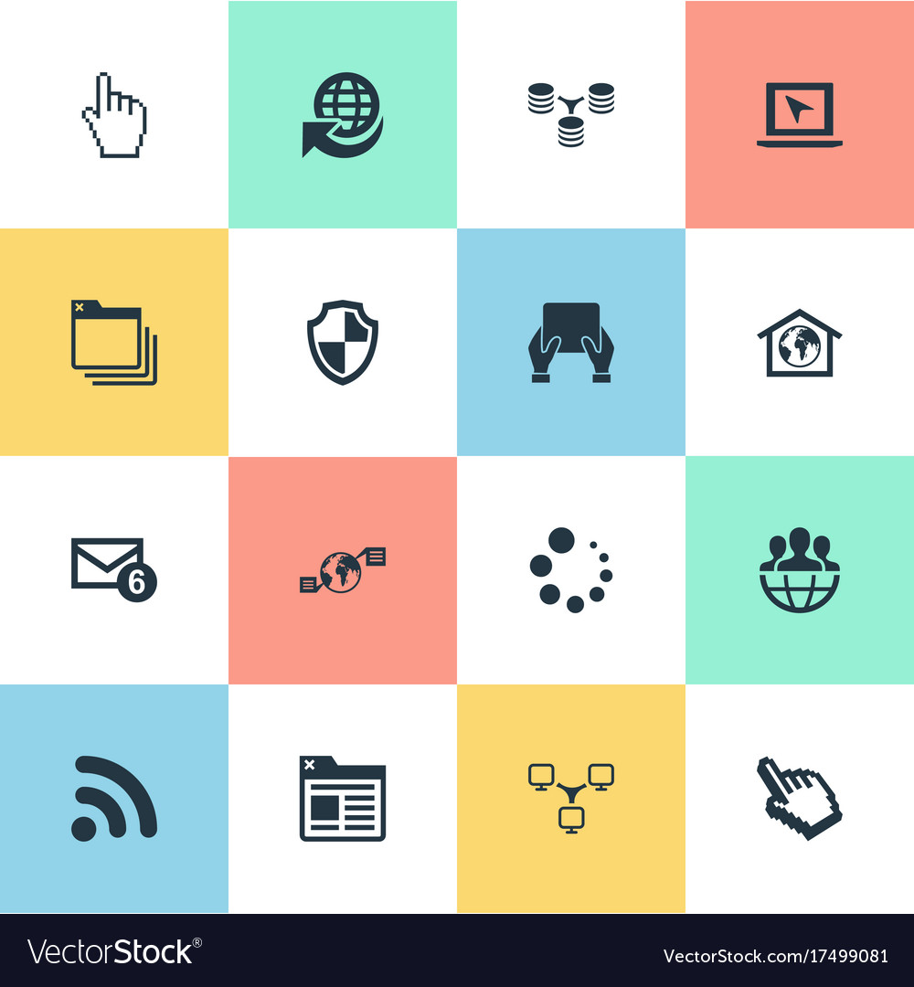 Set of simple network icons